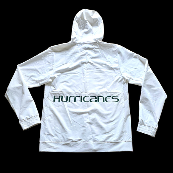 Adidas Men’s Miami Hurricane's Full Zip Hoodie 88% Polyester White, Size XL - Picture 9 of 9
